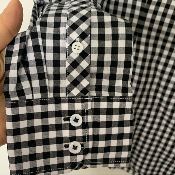 Talbots Gingham Buffalo Plaid Check Button Down Non-Iron Shirt Top size 6 - Picture 6 of 11